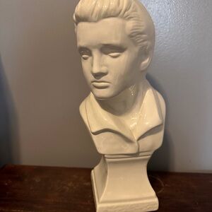 Elvis Presley Vintage White Ceramic Bust from 1984